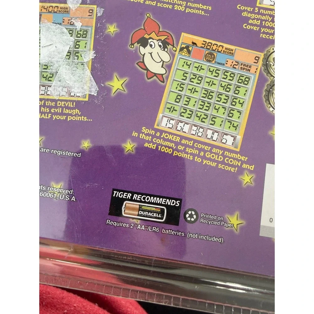 Vintage 1998 SLINGO Tiger Handheld Electronic LCD GAME  Slots Bingo Factory Seal